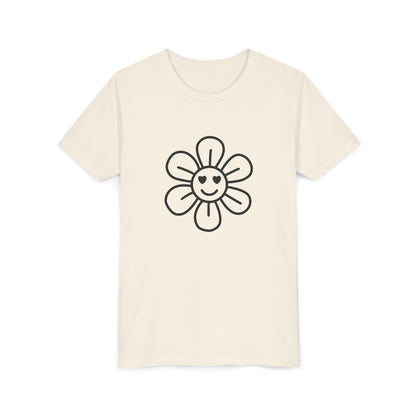 Cute Flower Youth Short Sleeve Tee - Happy Kids Tee for Summer & Beaming Occasions