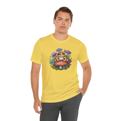Frog and Mushroom Unisex Tee - Nature-Inspired Graphic T-Shirt