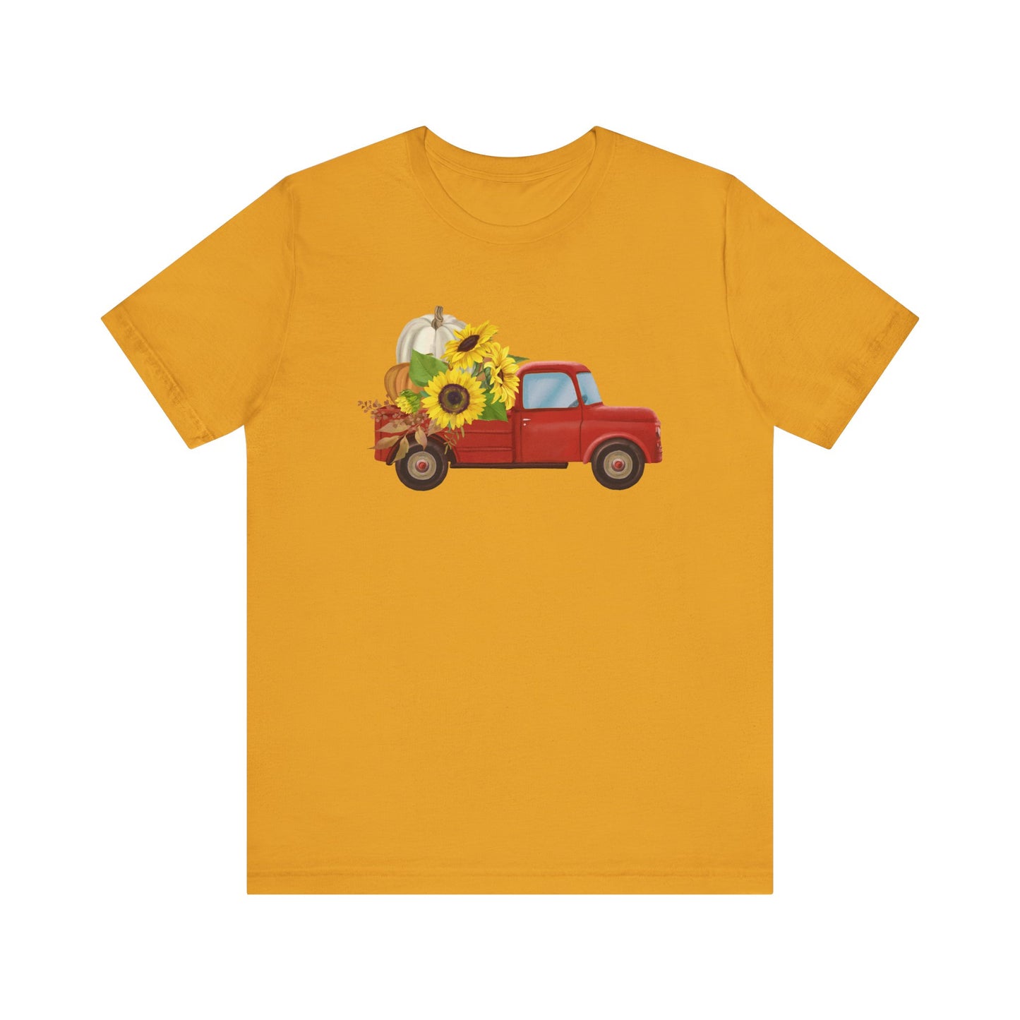 Vintage Truck with Sunflowers Tee, Casual Summer Shirt, Garden Lover Gift, Fall Festival Apparel, Everyday Wear, Farmhouse Style Clothing