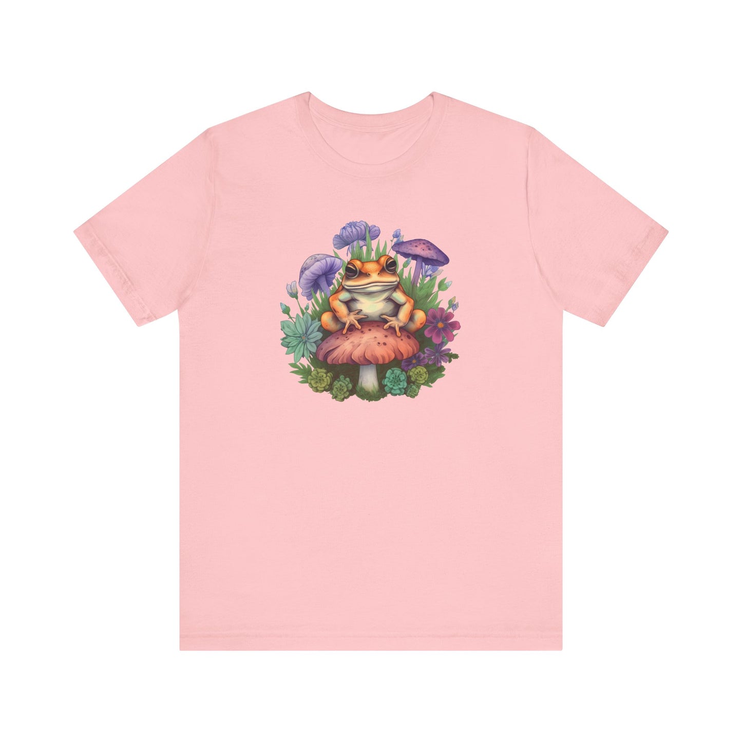 Frog and Mushroom Unisex Tee - Nature-Inspired Graphic T-Shirt