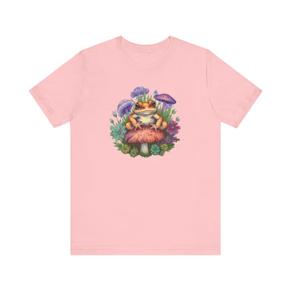 Frog and Mushroom Unisex Tee - Nature-Inspired Graphic T-Shirt