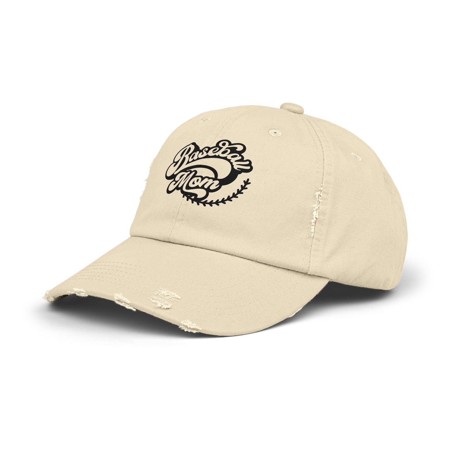 Baseball Mom Distressed Cap - Unisex Fashion Hat for Sports Enthusiasts