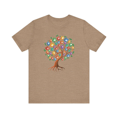 Colorful Book Tree Jersey Tee - Great for Book Lovers and Educators
