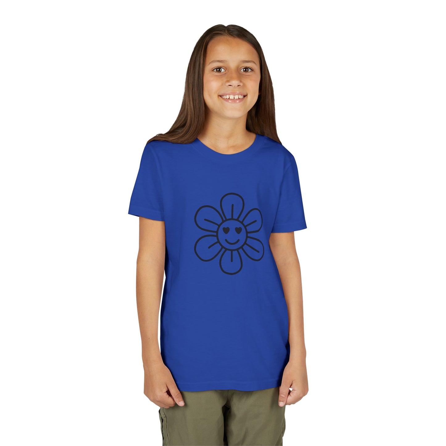 Cute Flower Youth Short Sleeve Tee - Happy Kids Tee for Summer & Beaming Occasions