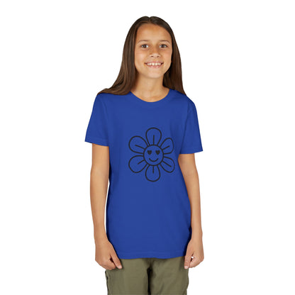 Cute Flower Youth Short Sleeve Tee - Happy Kids Tee for Summer & Beaming Occasions