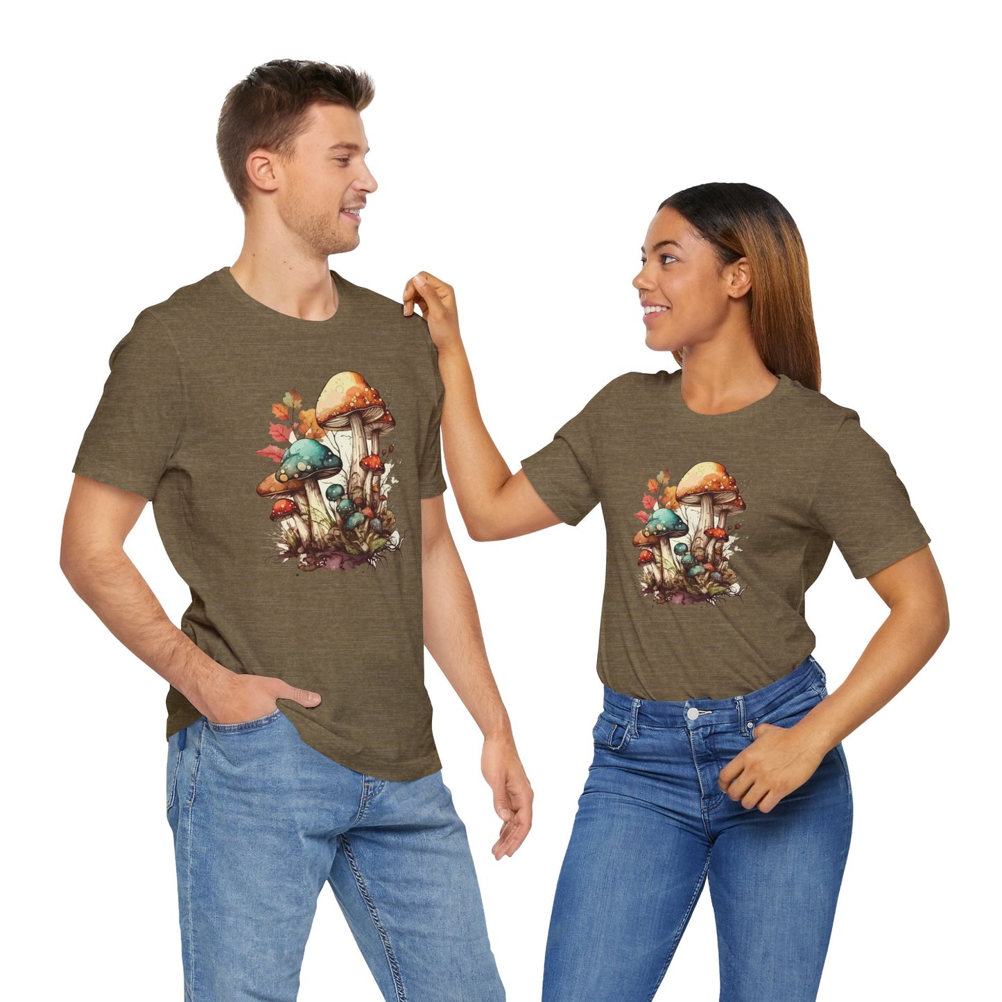 Whimsical Mushroom Graphic Tee - Nature Lover's Unisex Jersey T-Shirt