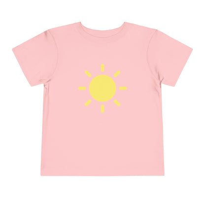 Sunny Days Toddler Short Sleeve Tee - Bright Yellow Sun Design for Playful Kids