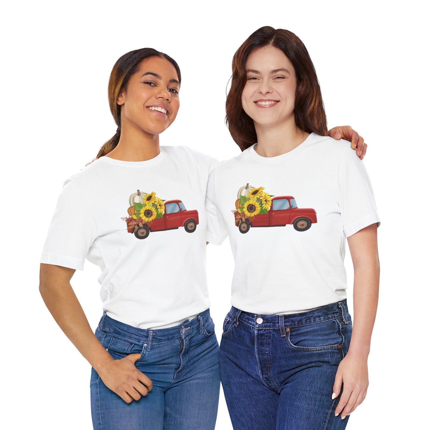 Vintage Truck with Sunflowers Tee, Casual Summer Shirt, Garden Lover Gift, Fall Festival Apparel, Everyday Wear, Farmhouse Style Clothing