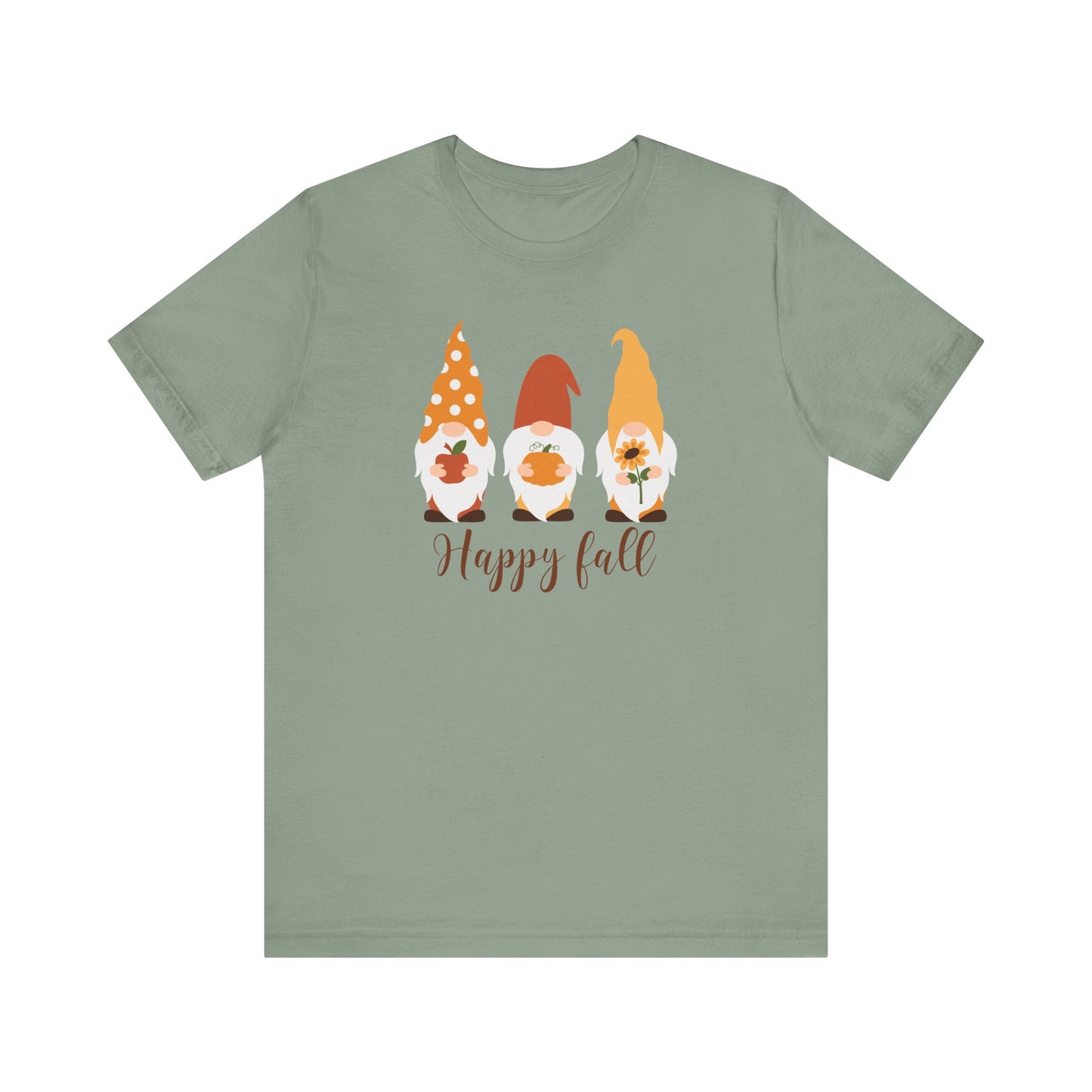 Happy Fall Gnome Tee, T-Shirt for Autumn, Fall Gnome Shirt, Cozy Fall Outfit, Thanksgiving Gift, Seasonal Apparel