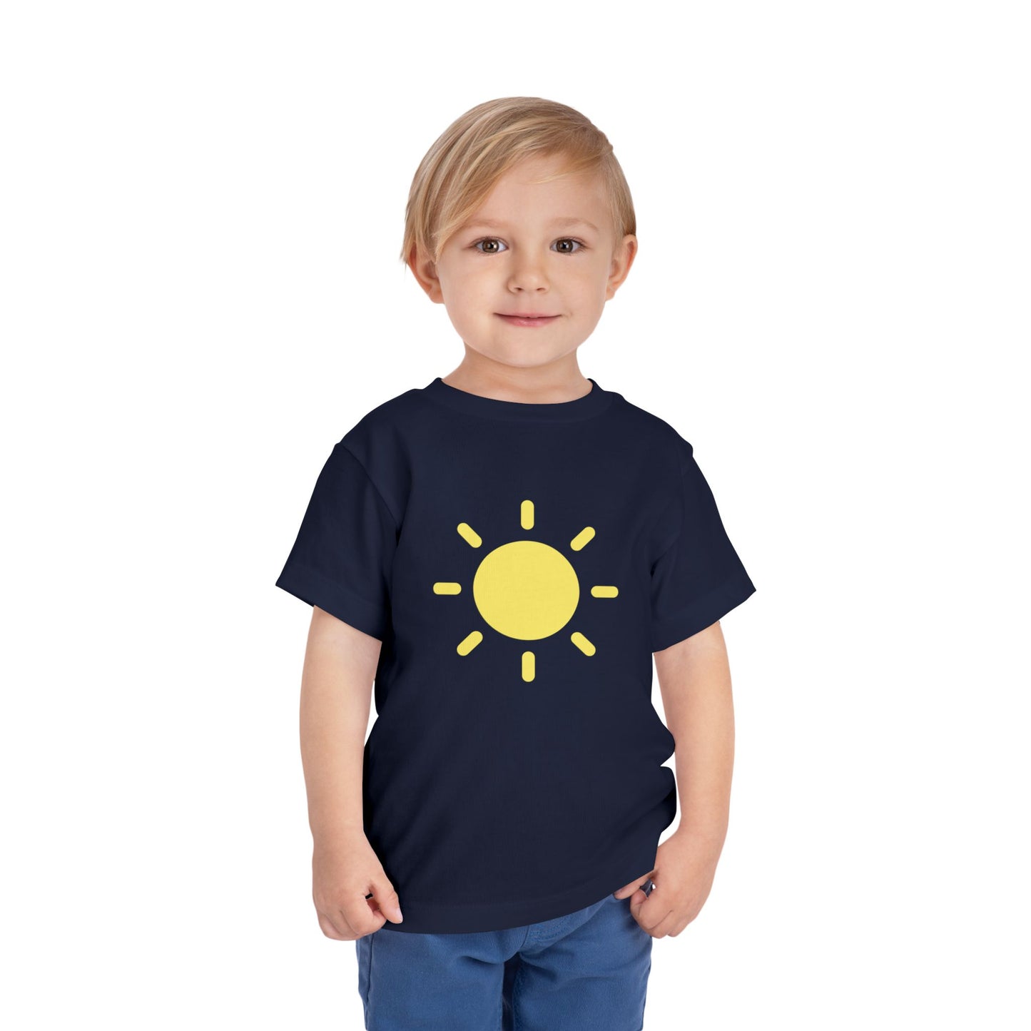 Sunny Days Toddler Short Sleeve Tee - Bright Yellow Sun Design for Playful Kids