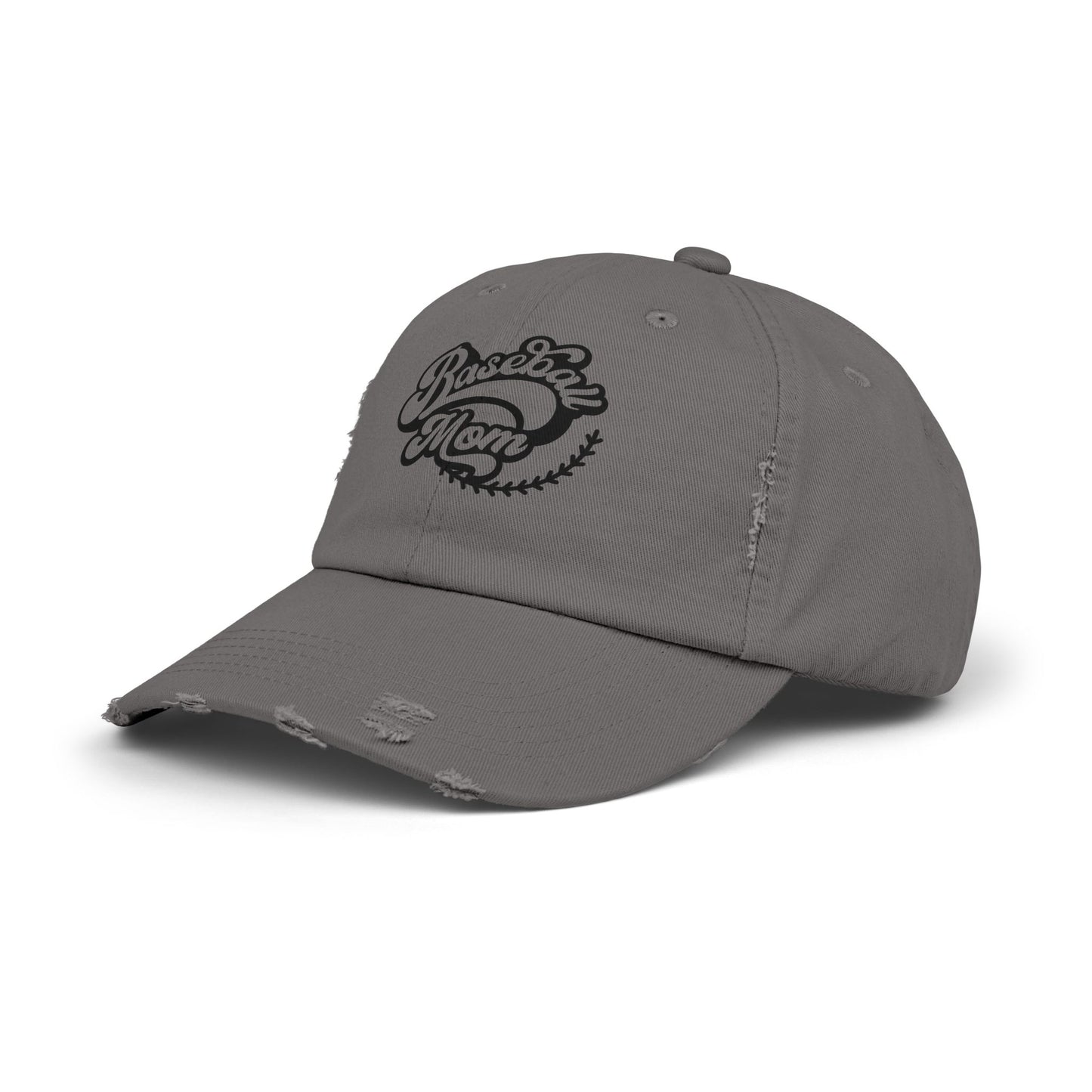 Baseball Mom Distressed Cap - Unisex Fashion Hat for Sports Enthusiasts