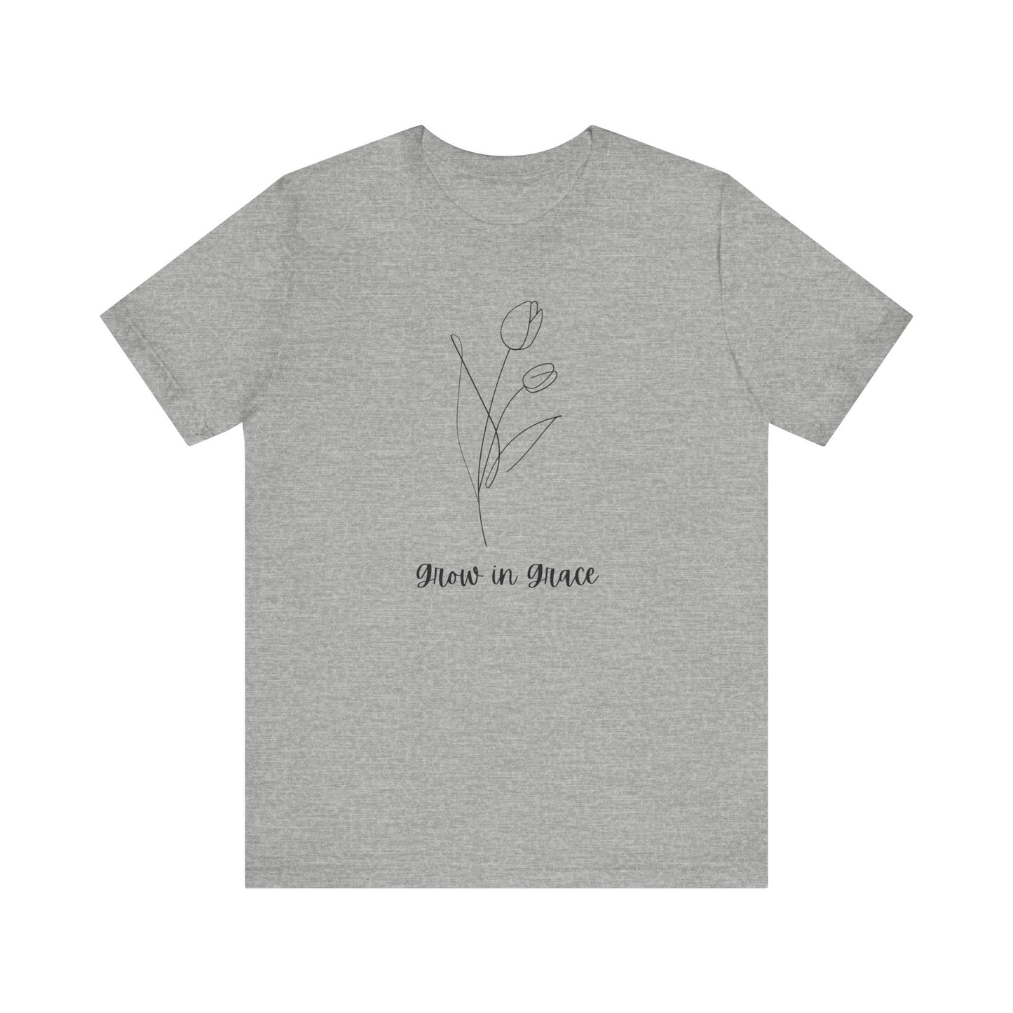 Jersey Short Sleeve Tee - 'Grow in Grace' Floral Design