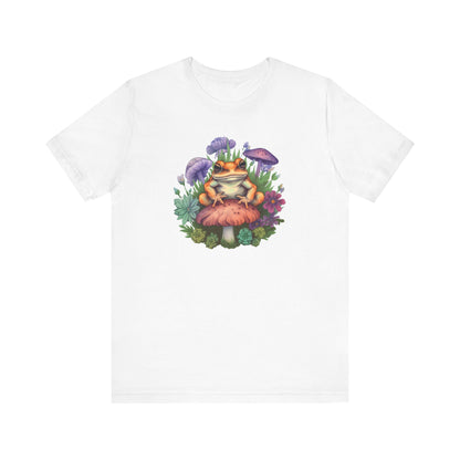 Frog and Mushroom Unisex Tee - Nature-Inspired Graphic T-Shirt