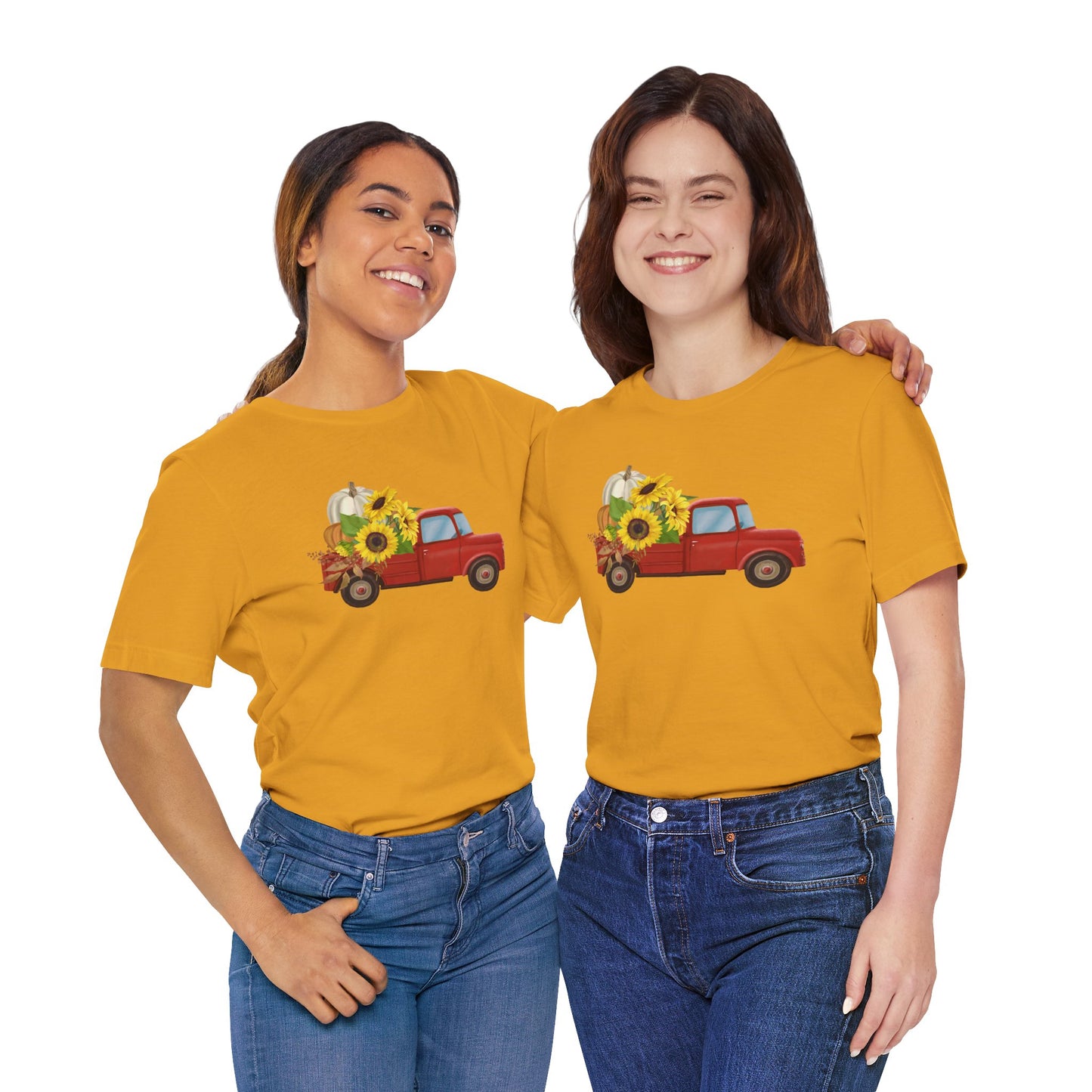 Vintage Truck with Sunflowers Tee, Casual Summer Shirt, Garden Lover Gift, Fall Festival Apparel, Everyday Wear, Farmhouse Style Clothing