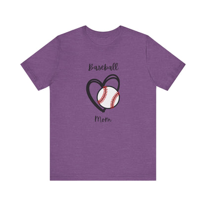 Baseball Mom Heart Tee -Jersey Short Sleeve T-Shirt