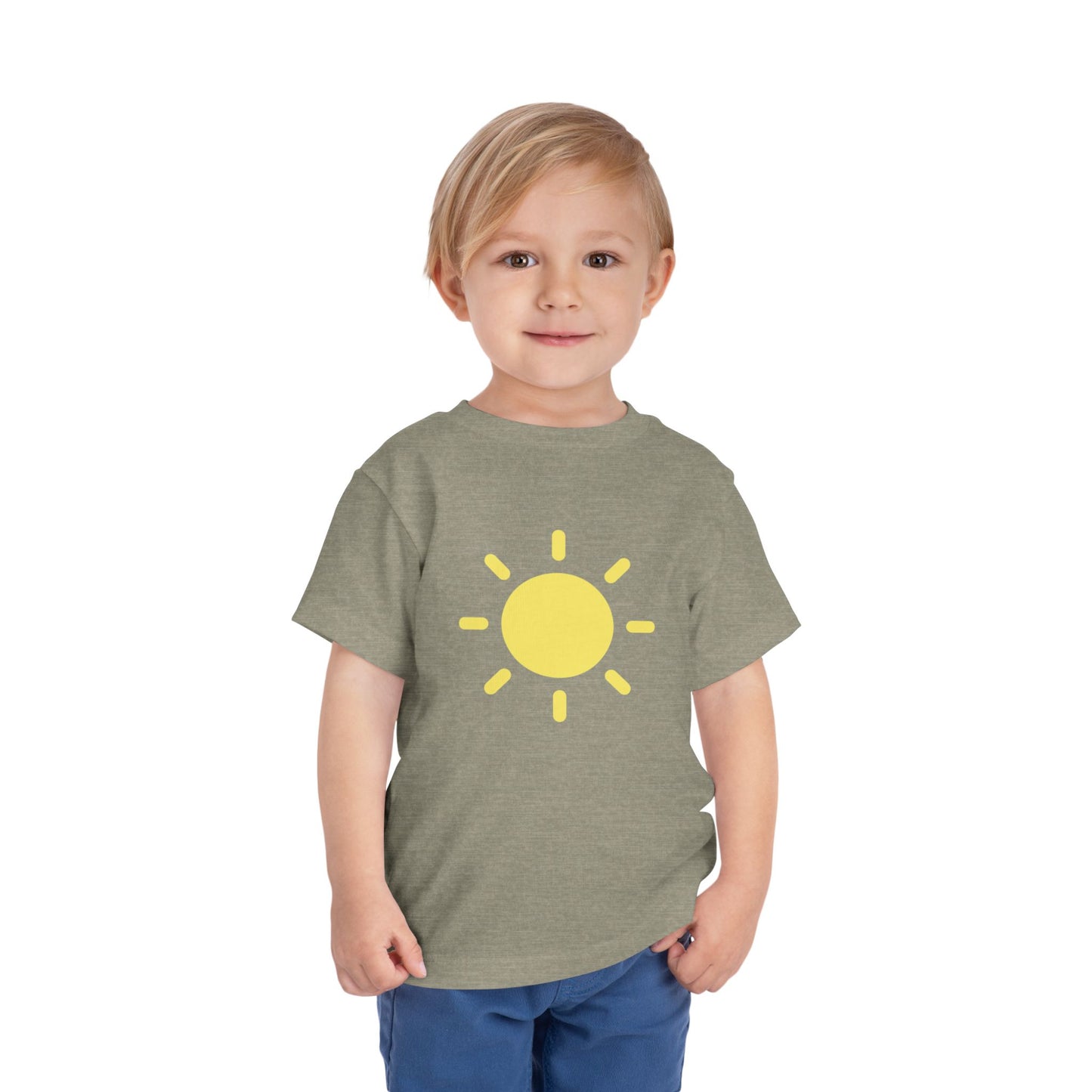Sunny Days Toddler Short Sleeve Tee - Bright Yellow Sun Design for Playful Kids