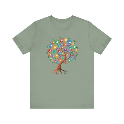 Colorful Book Tree Jersey Tee - Great for Book Lovers and Educators