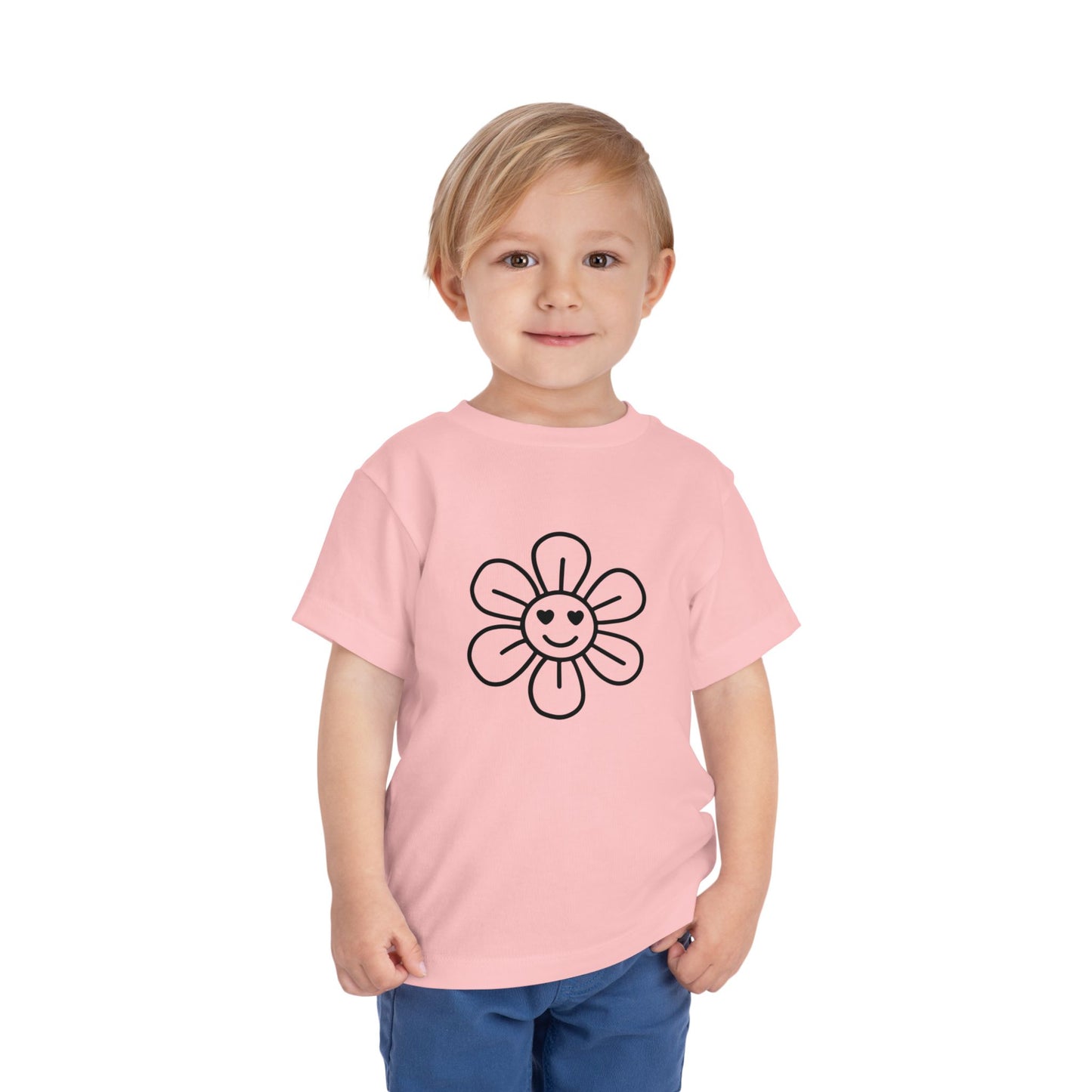 Happy Flower Toddler Short Sleeve Tee - Cute & Comfortable Kids T-Shirt