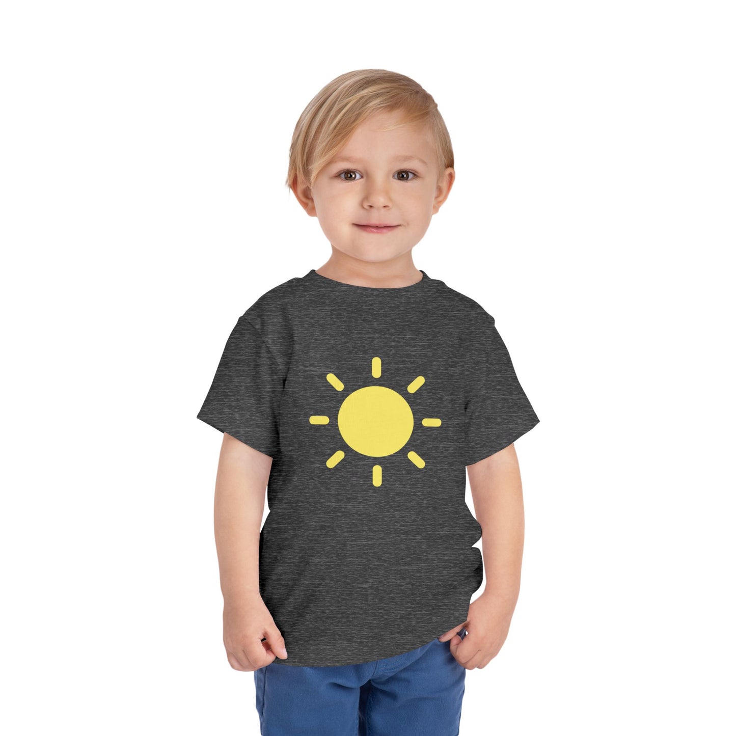 Sunny Days Toddler Short Sleeve Tee - Bright Yellow Sun Design for Playful Kids