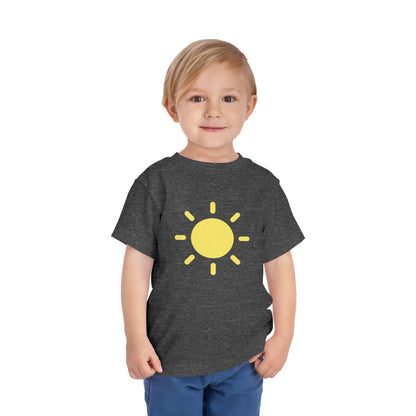 Sunny Days Toddler Short Sleeve Tee - Bright Yellow Sun Design for Playful Kids