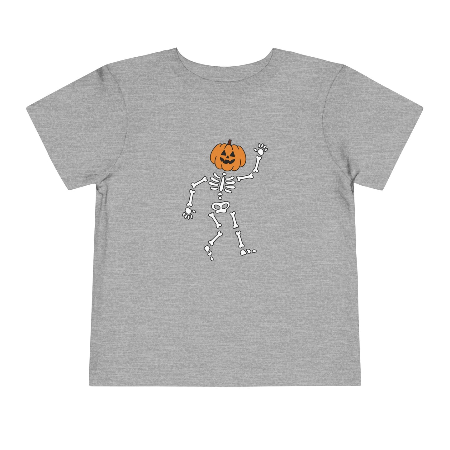 Cute Halloween Skeleton Toddler Tee, Halloween Shirt, Pumpkin Skeleton Tee, Toddler Costume Top, Kids Halloween Apparel