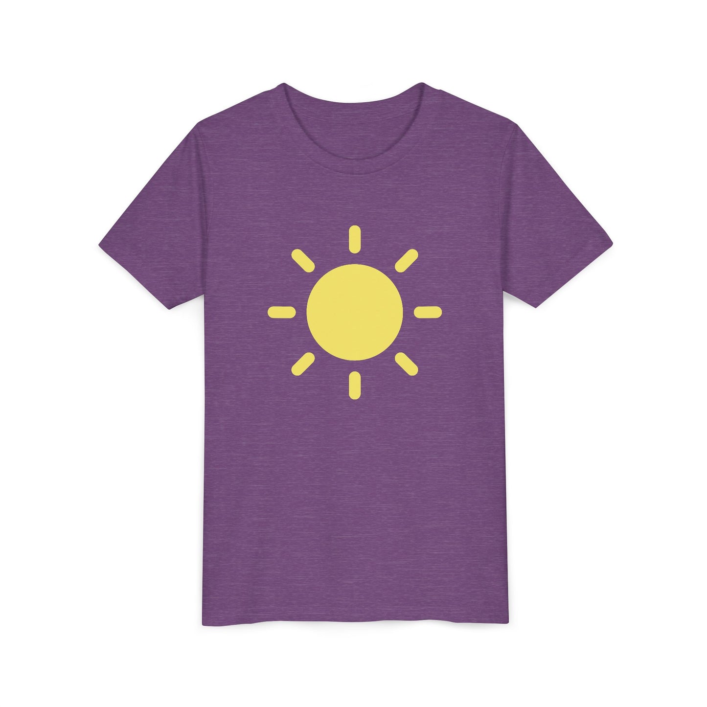 Sunny Vibes Youth Short Sleeve Tee - Bright Yellow Sun Design for Summer Fun