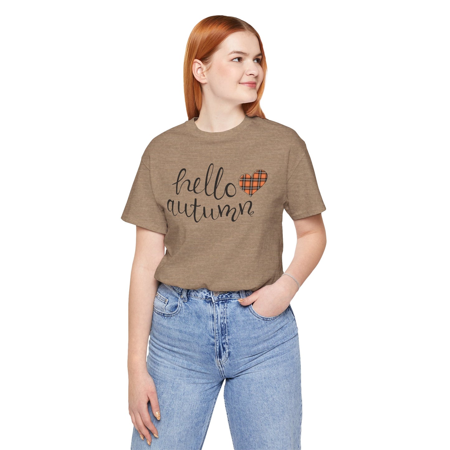 Autumn Vibes Tee - Hello Autumn Short Sleeve Shirt for Fall, Casual Wear, Gift for Her, Seasonal Fashion, Comfortable Everyday Tee