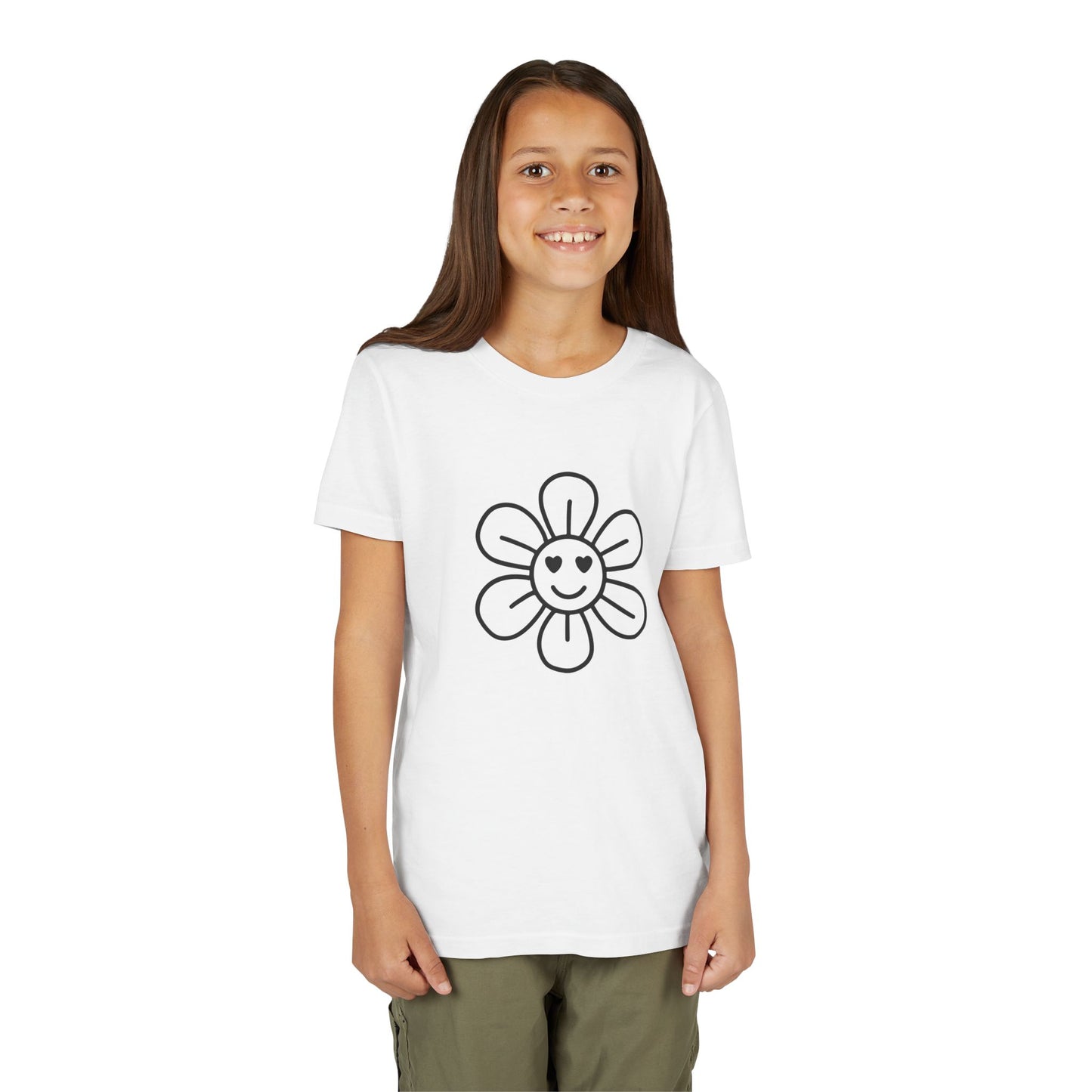 Cute Flower Youth Short Sleeve Tee - Happy Kids Tee for Summer & Beaming Occasions