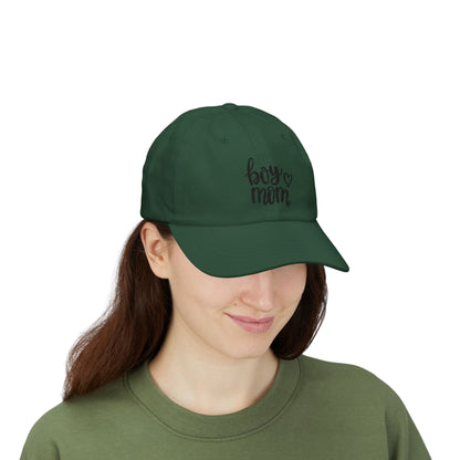 Boy Mom Classic Dad Cap - Stylish White Hat for Proud Mothers