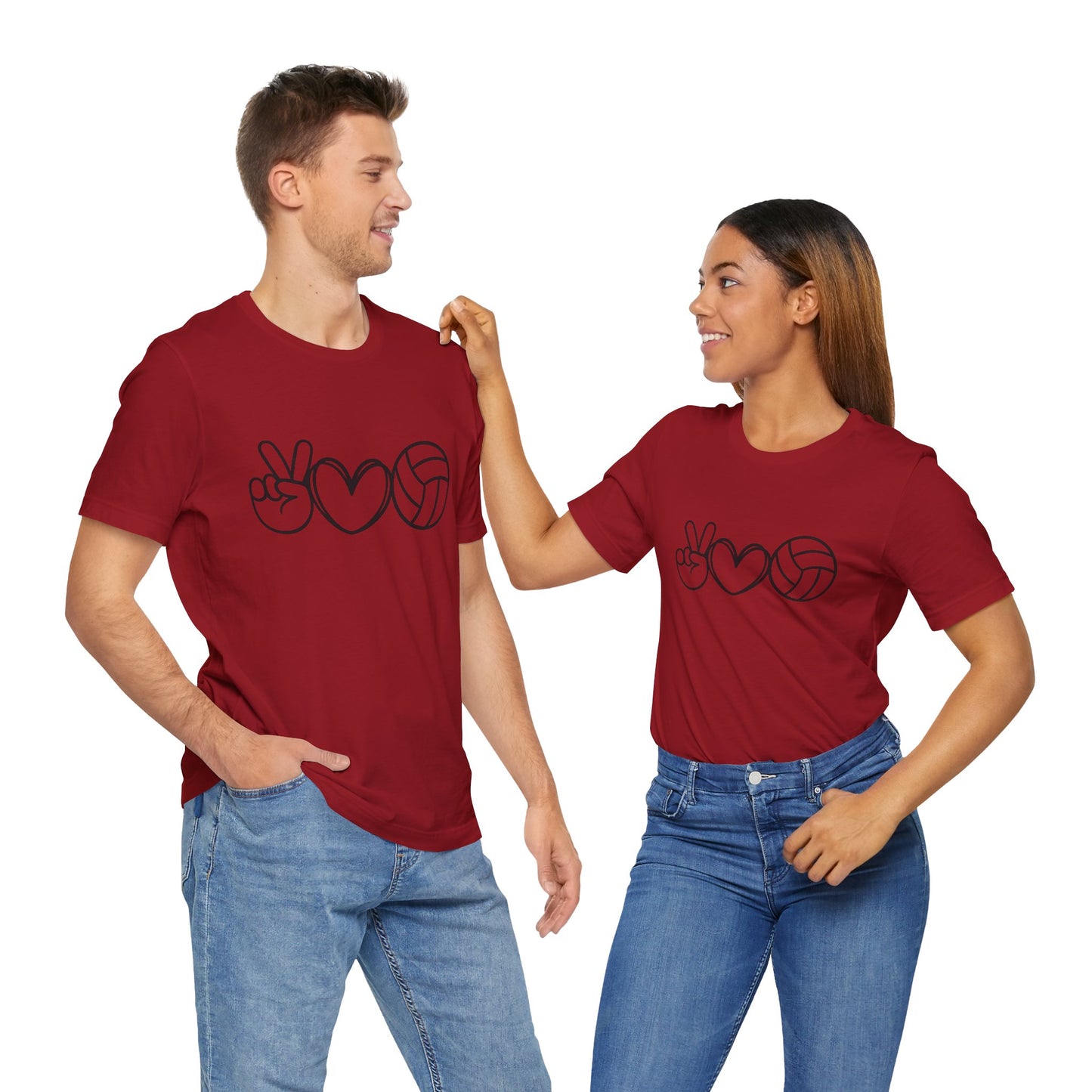Peace Love Volleyball Unisex Jersey Tee