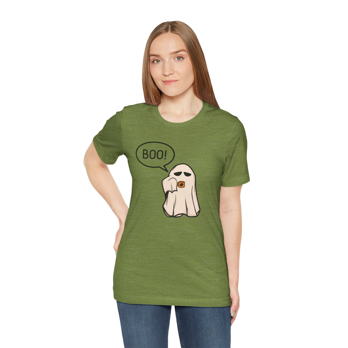 Halloween Ghost Tee, Boo T-Shirt, Fall Apparel, Short Sleeve Shirt, Cute Halloween Top, Pumpkin Spice Shirt, Spooky Vibes