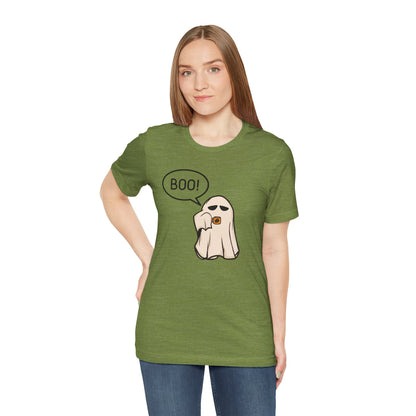 Halloween Ghost Tee, Boo T-Shirt, Fall Apparel, Short Sleeve Shirt, Cute Halloween Top, Pumpkin Spice Shirt, Spooky Vibes