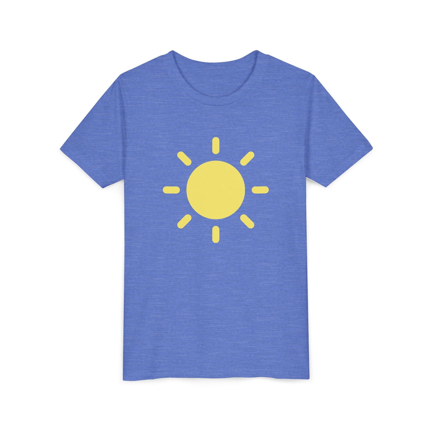 Sunny Vibes Youth Short Sleeve Tee - Bright Yellow Sun Design for Summer Fun