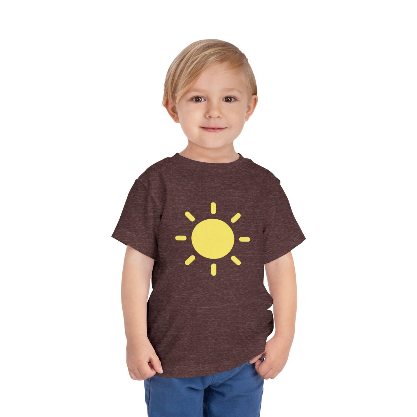 Sunny Days Toddler Short Sleeve Tee - Bright Yellow Sun Design for Playful Kids