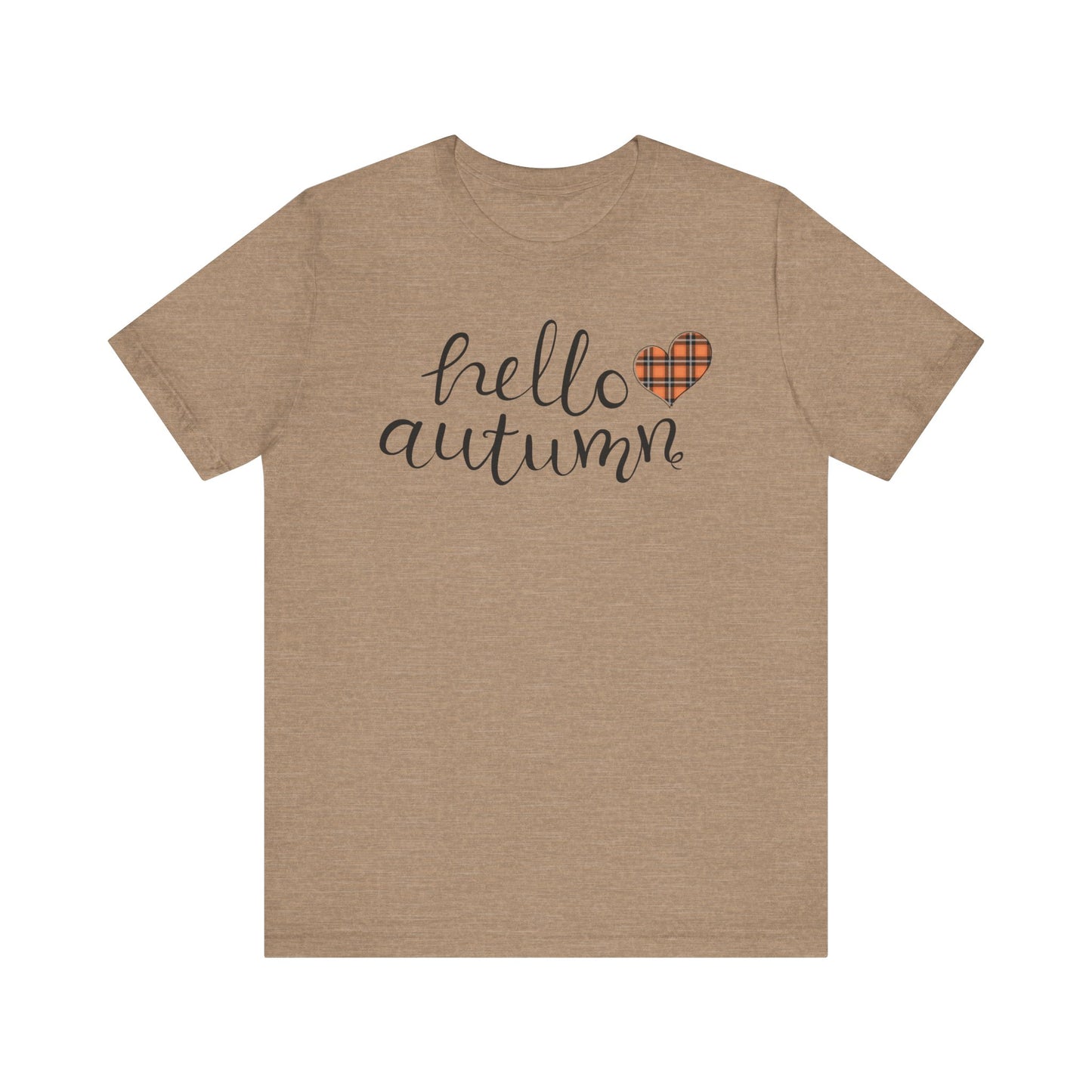 Autumn Vibes Tee - Hello Autumn Short Sleeve Shirt for Fall, Casual Wear, Gift for Her, Seasonal Fashion, Comfortable Everyday Tee