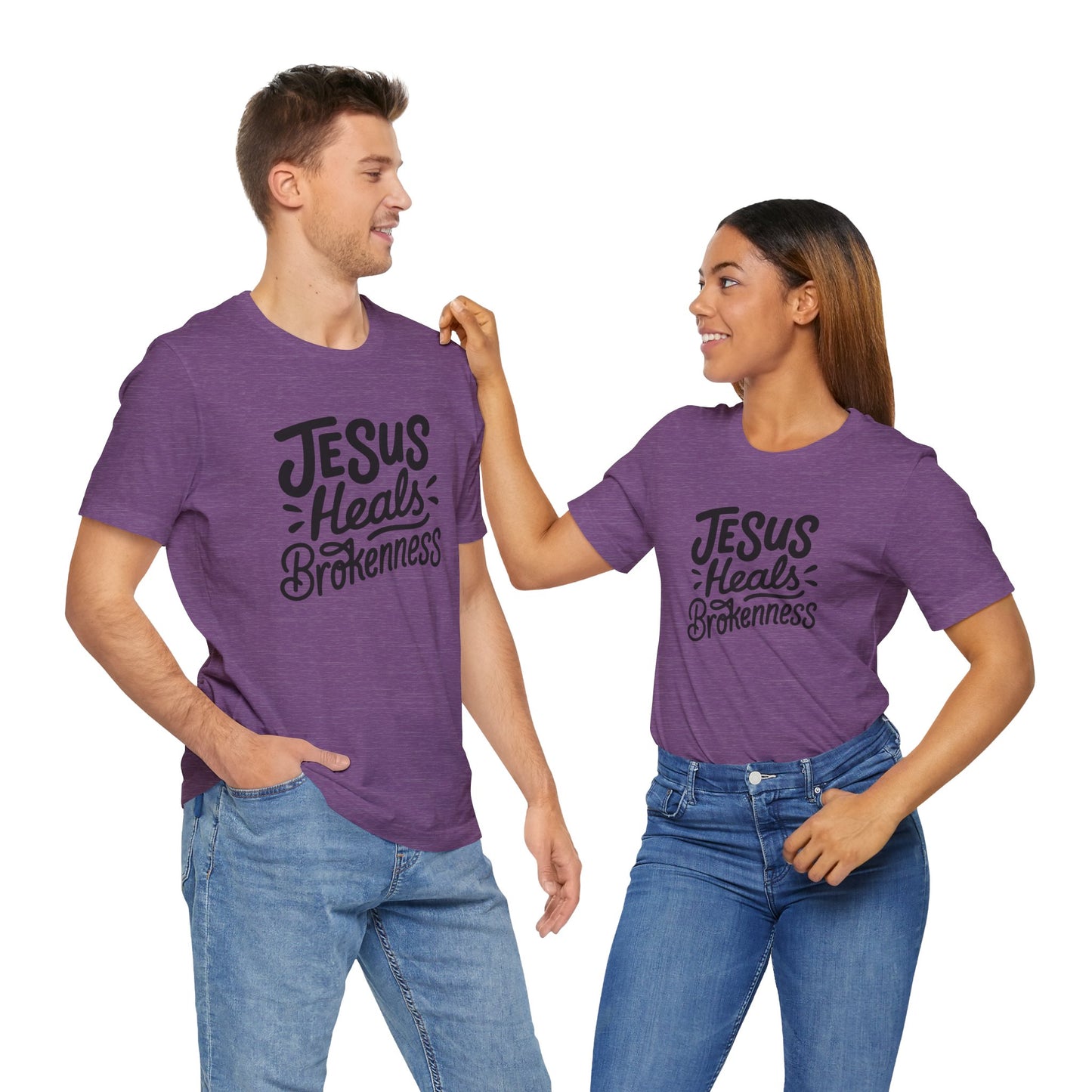 Inspirational Christian Tee - "Jesus Heals Brokenness"