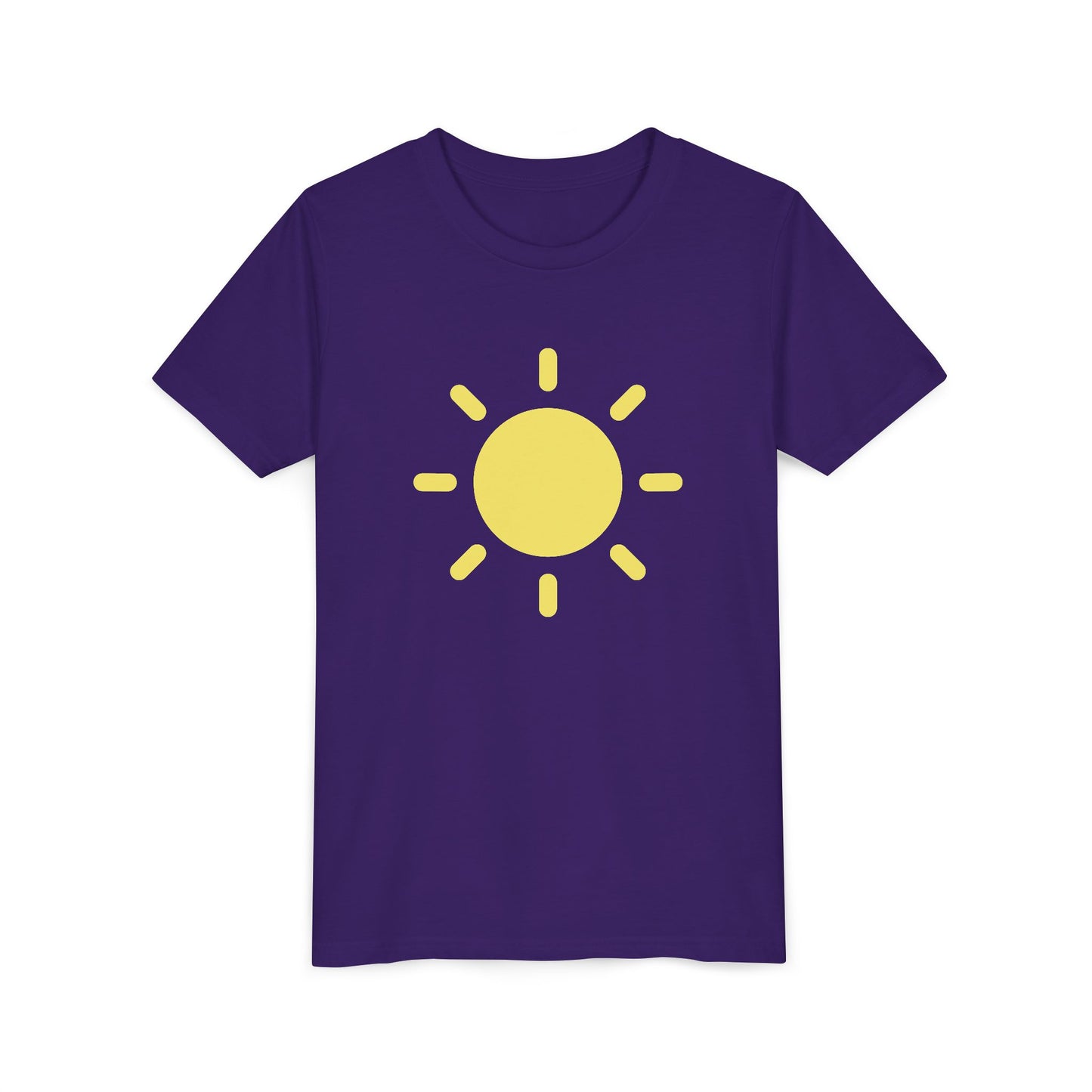 Sunny Vibes Youth Short Sleeve Tee - Bright Yellow Sun Design for Summer Fun