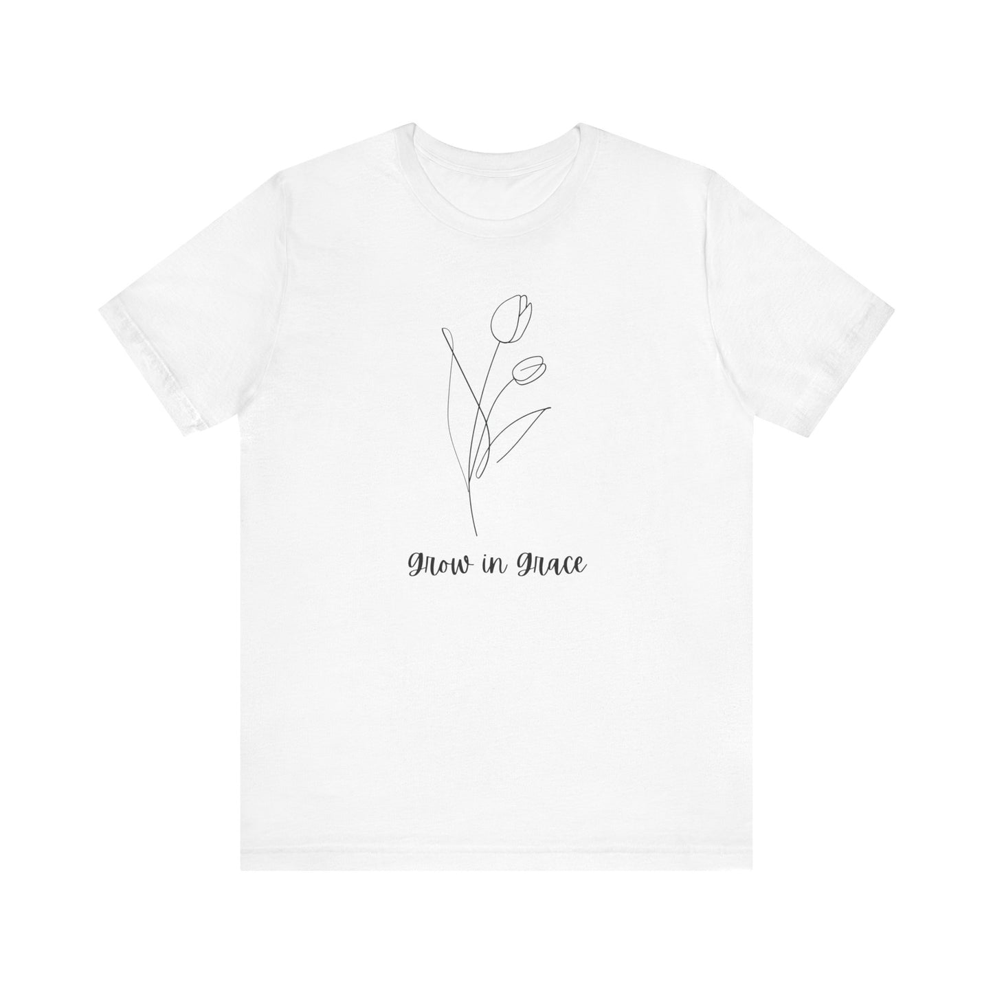 Jersey Short Sleeve Tee - 'Grow in Grace' Floral Design