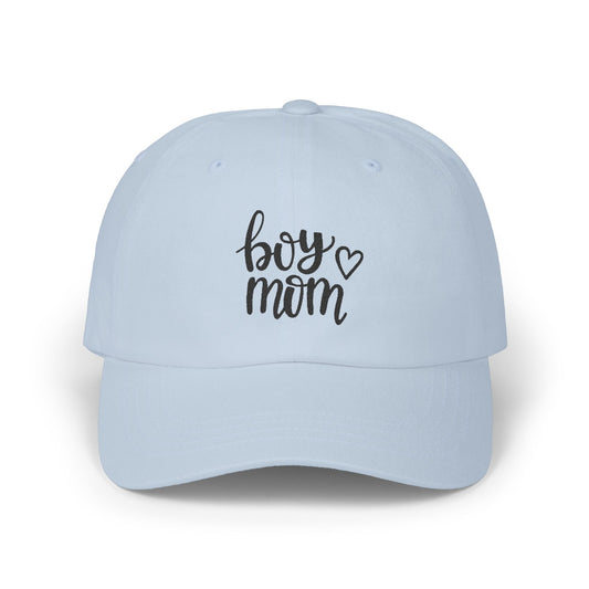 Boy Mom Classic Dad Cap - Stylish White Hat for Proud Mothers