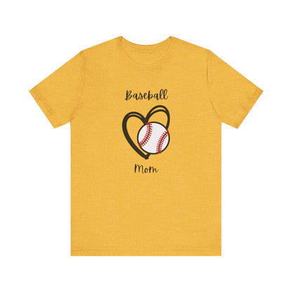 Baseball Mom Heart Tee -Jersey Short Sleeve T-Shirt