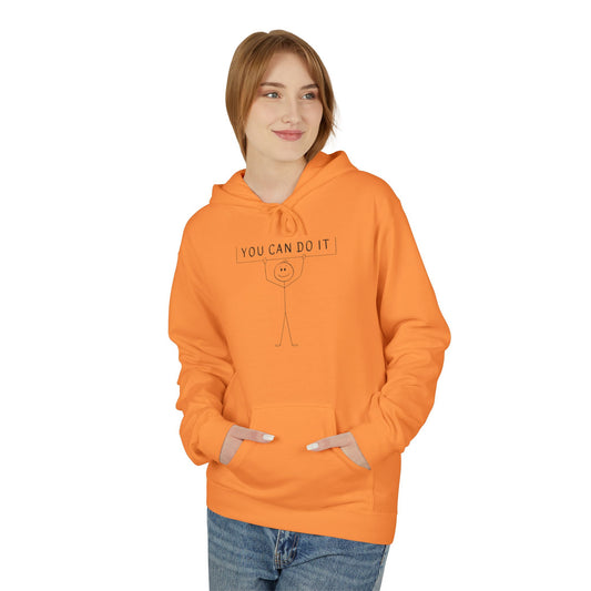 Motivational Fleece Hoodie - 'You Can Do It'