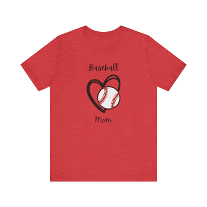Baseball Mom Heart Tee -Jersey Short Sleeve T-Shirt