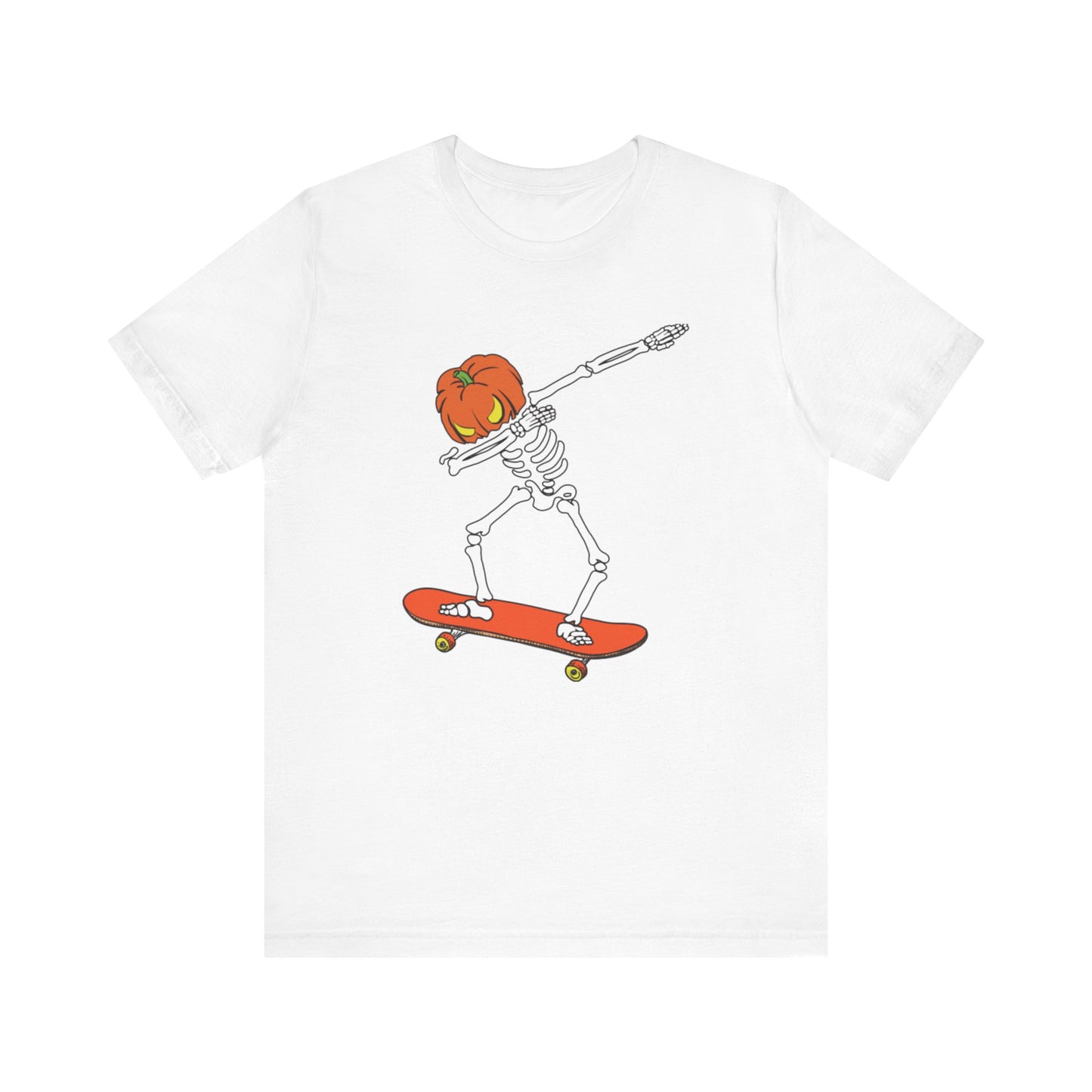 Skateboard Skeleton Tee, Cool Graphic T-Shirt, Unisex Halloween Shirt, Gift for Skate Lovers, Vintage Style Jersey Tee