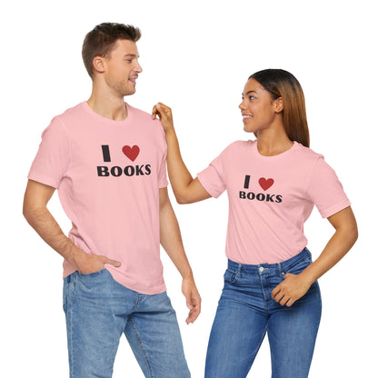 I ❤️ Books Unisex Jersey Tee - Perfect Gift for Book Lovers