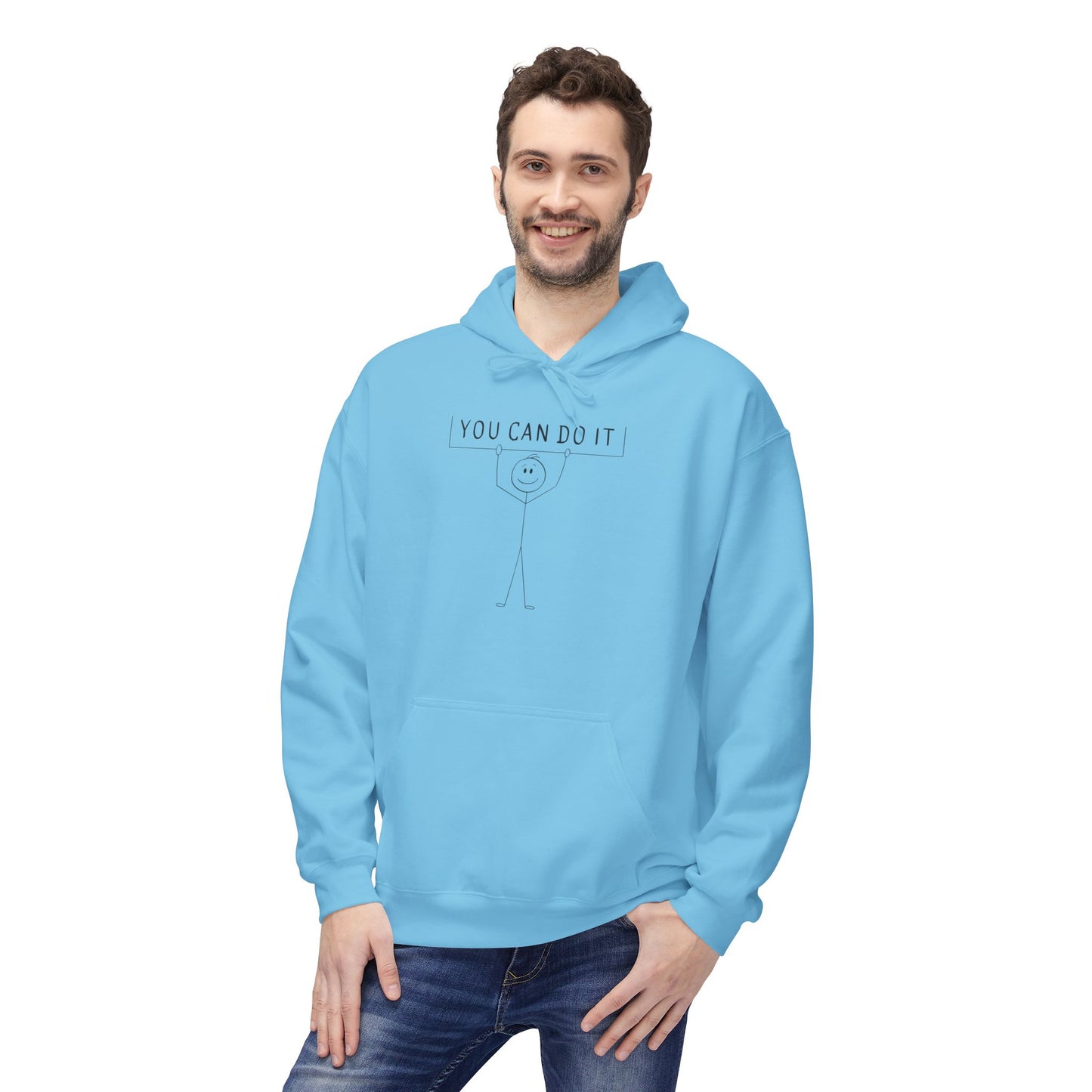 Motivational Fleece Hoodie - 'You Can Do It'