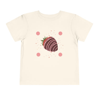 Chocolate Strawberry Toddler Tee - Cute Short Sleeve Kids Shirt for Birthdays & Special Occasions