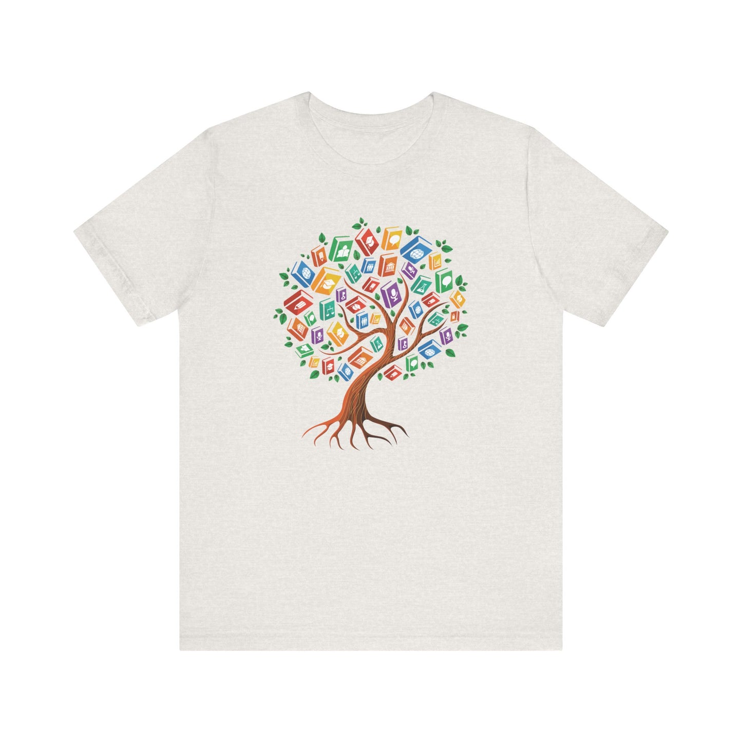 Colorful Book Tree Jersey Tee - Great for Book Lovers and Educators