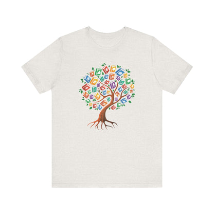 Colorful Book Tree Jersey Tee - Great for Book Lovers and Educators