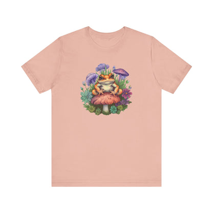 Frog and Mushroom Unisex Tee - Nature-Inspired Graphic T-Shirt