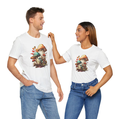 Whimsical Mushroom Graphic Tee - Nature Lover's Unisex Jersey T-Shirt